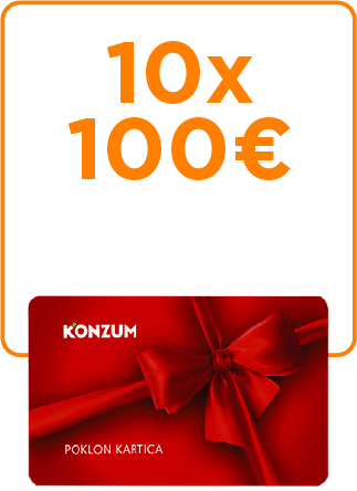 10x 100 EUR na Konzum poklon kartici