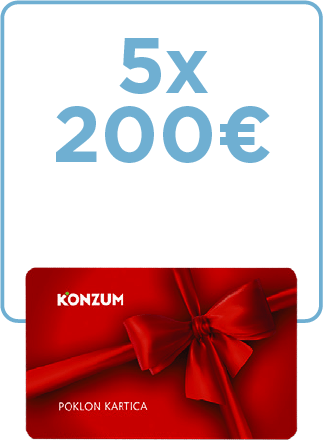 5x 200 EUR na Konzum poklon kartici