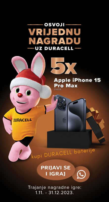 Osvoji vrijednu nagradu uz Duracell Apple iPhone 15