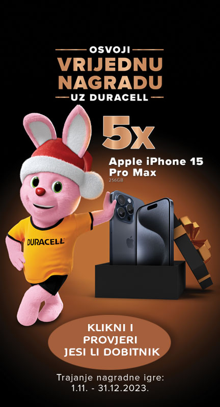 Osvoji vrijednu nagradu uz Duracell Apple iPhone 15